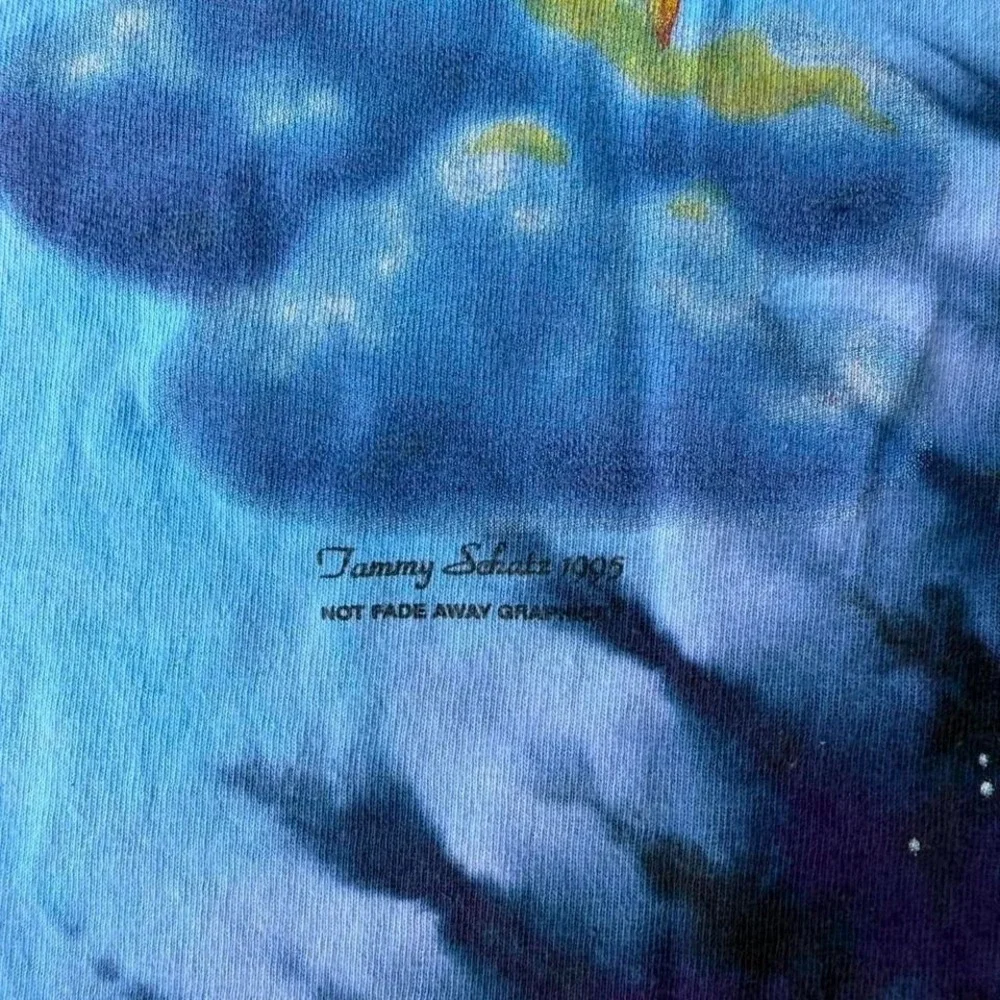 1995 Tammy Schats NOT FADE AWAY GRAPHIC single stitch Grateful Dead Blue